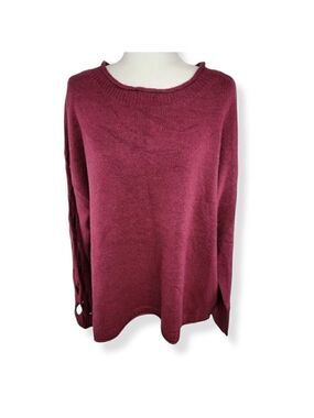 Boutique Plus Burgundy Crewneck Sweater Size 0X NWT